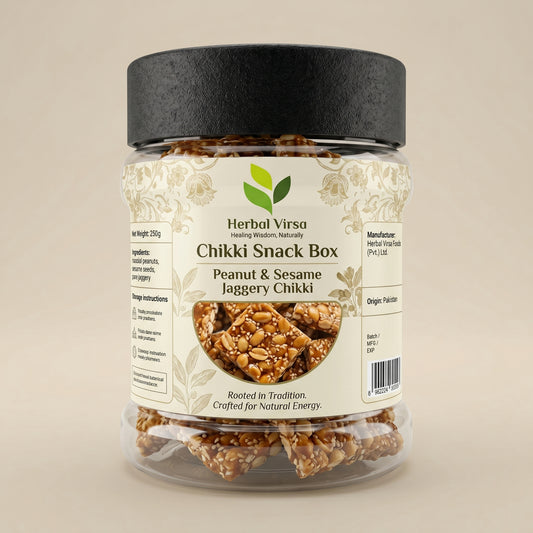 Peanut & Sesame Jaggery Chikki Snack Box – 60 Bite-Size Pieces | Traditional Healthy Crunchy Energy Snack