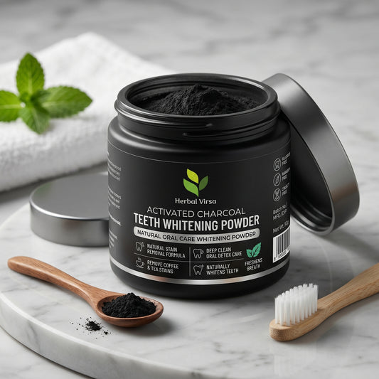 Activated Charcoal Teeth Whitening Powder – 50g | Natural Deep Clean, Stain Removal & Fresh Breath Dental Care