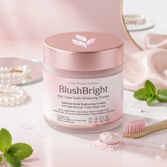 BlushGlow Natural Tooth Powder – 50g | Herbal Dant Manjan for Strong Teeth, Healthy Gums & Natural Whitening
