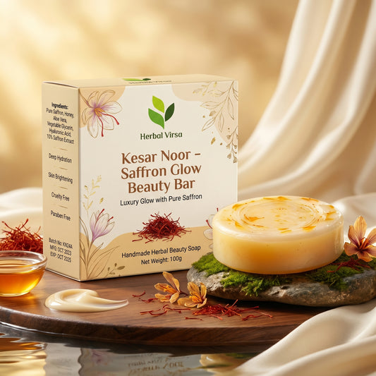 Kesar Noor Soap – Luxury Saffron Glow Bathing Bar | Brightening, Hydrating & Radiance Boosting Soap
