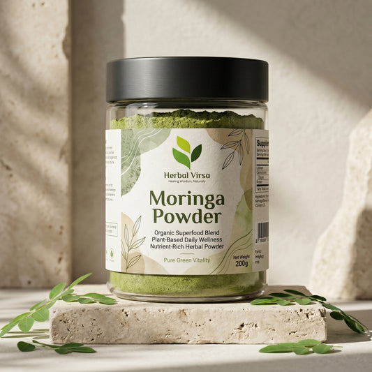 HERBAL VIRSA Moringa Powder – 200g | Organic Superfood for Energy, Immunity & Daily Nutrition Support