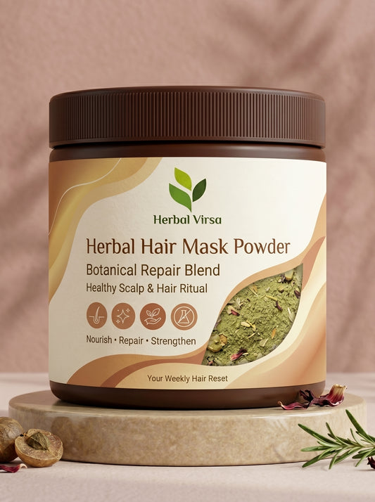HERBAL VIRSA Herbal Hair Mask Powder – 300g | Natural Hair Strengthening & Repair Treatment for Healthy, Shiny Hair